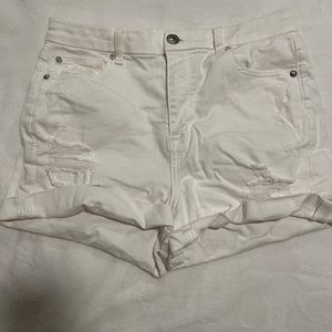 American eagle super stretch white shorts